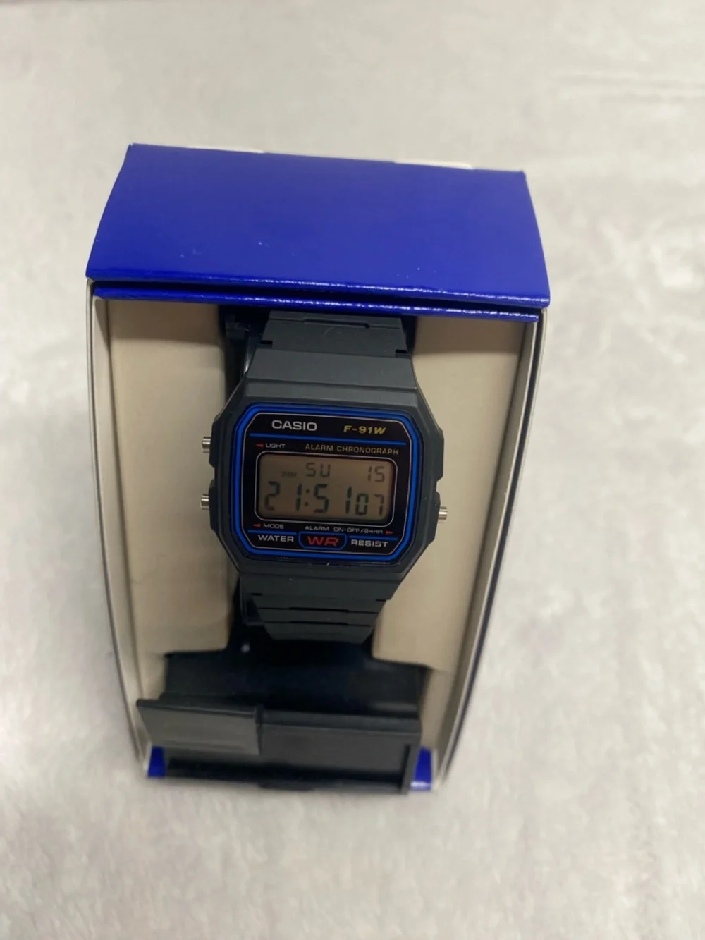 Casio F-91w Watch With Box And Booklet Great Condition